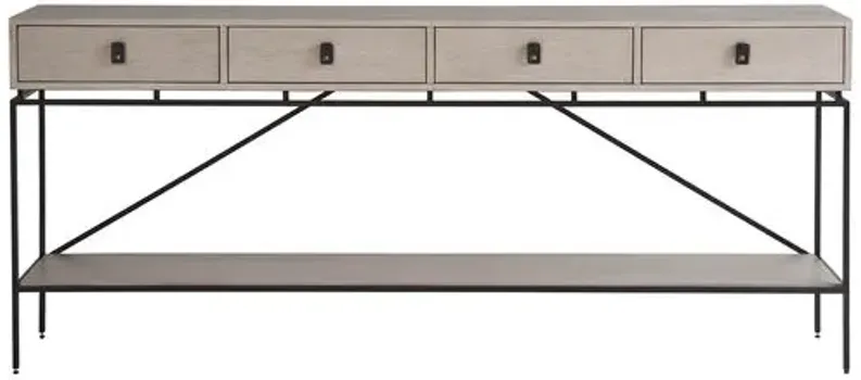 Kadee Long 4-Drawer Console - Rolling Fog