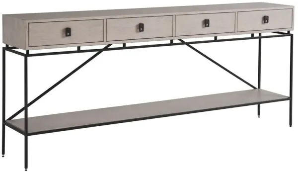Kyna Long 4-Drawer Console Table, Rolling Fog