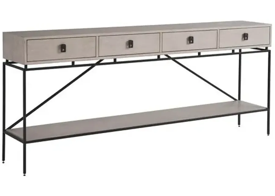 Kadee Long 4-Drawer Console - Rolling Fog