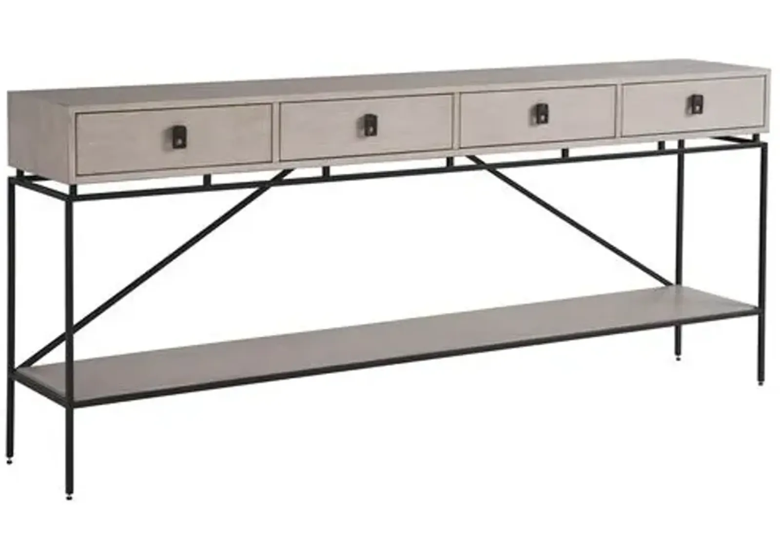 Kyna Long 4-Drawer Console Table - Rolling Fog