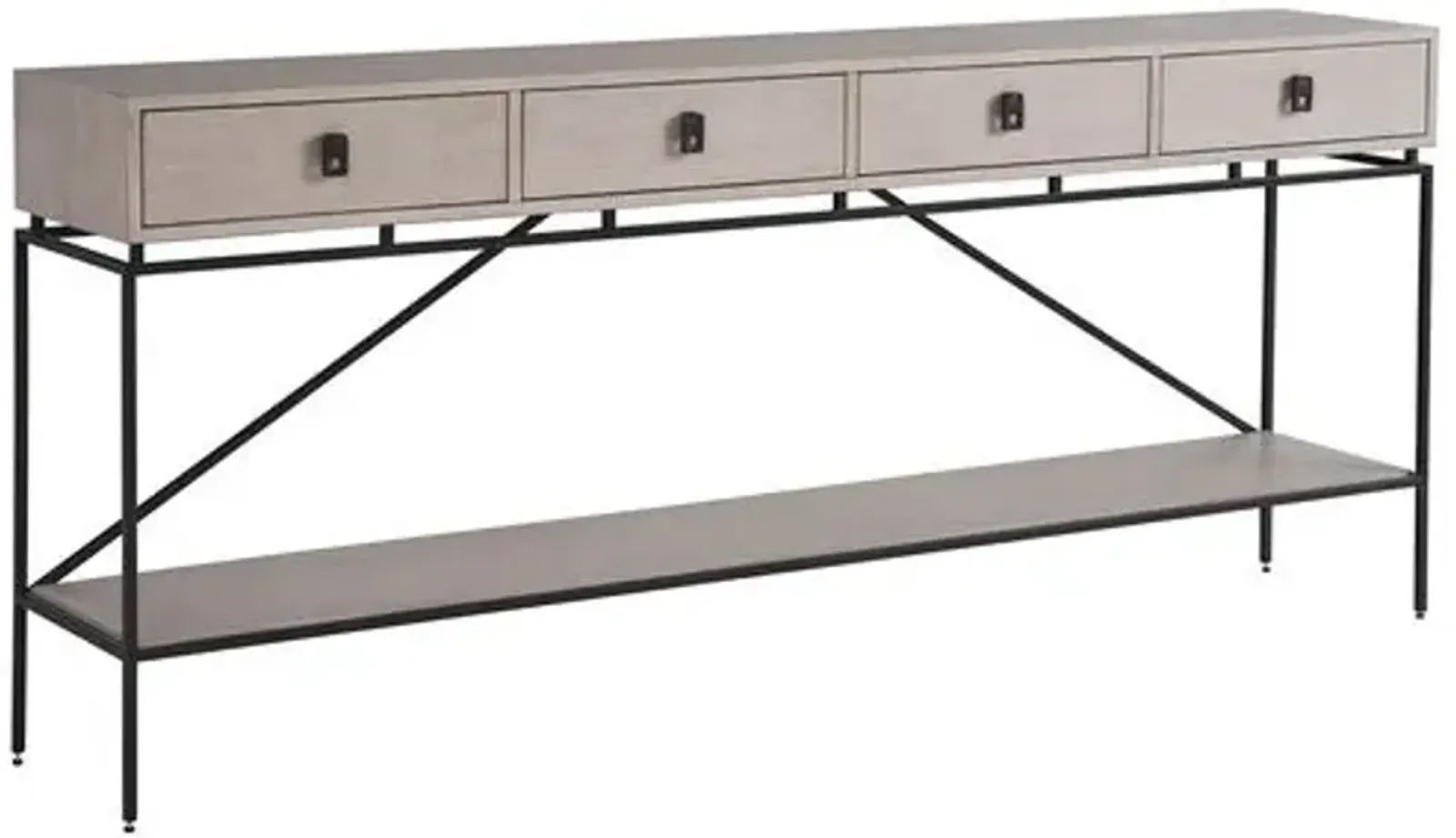 Kyna Long 4-Drawer Console Table - Rolling Fog