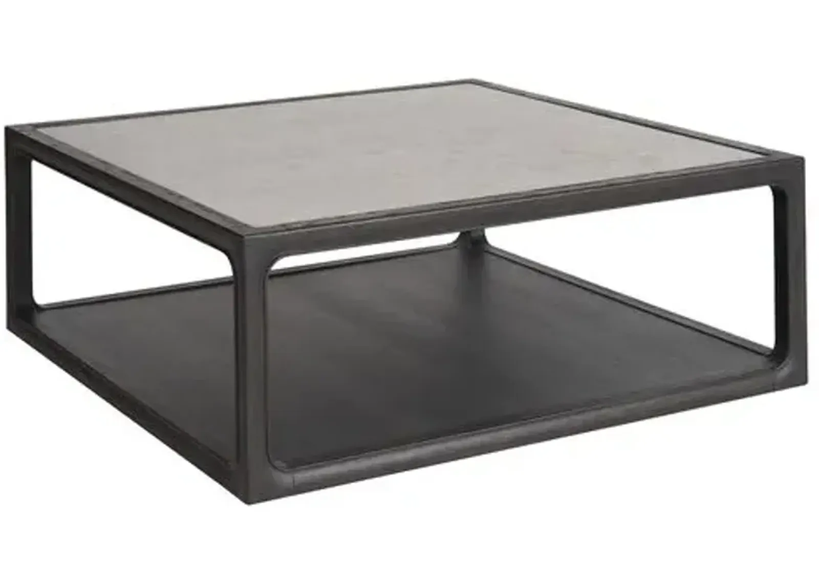 Jemma Square Stone Top Coffee Table - Ravenwood