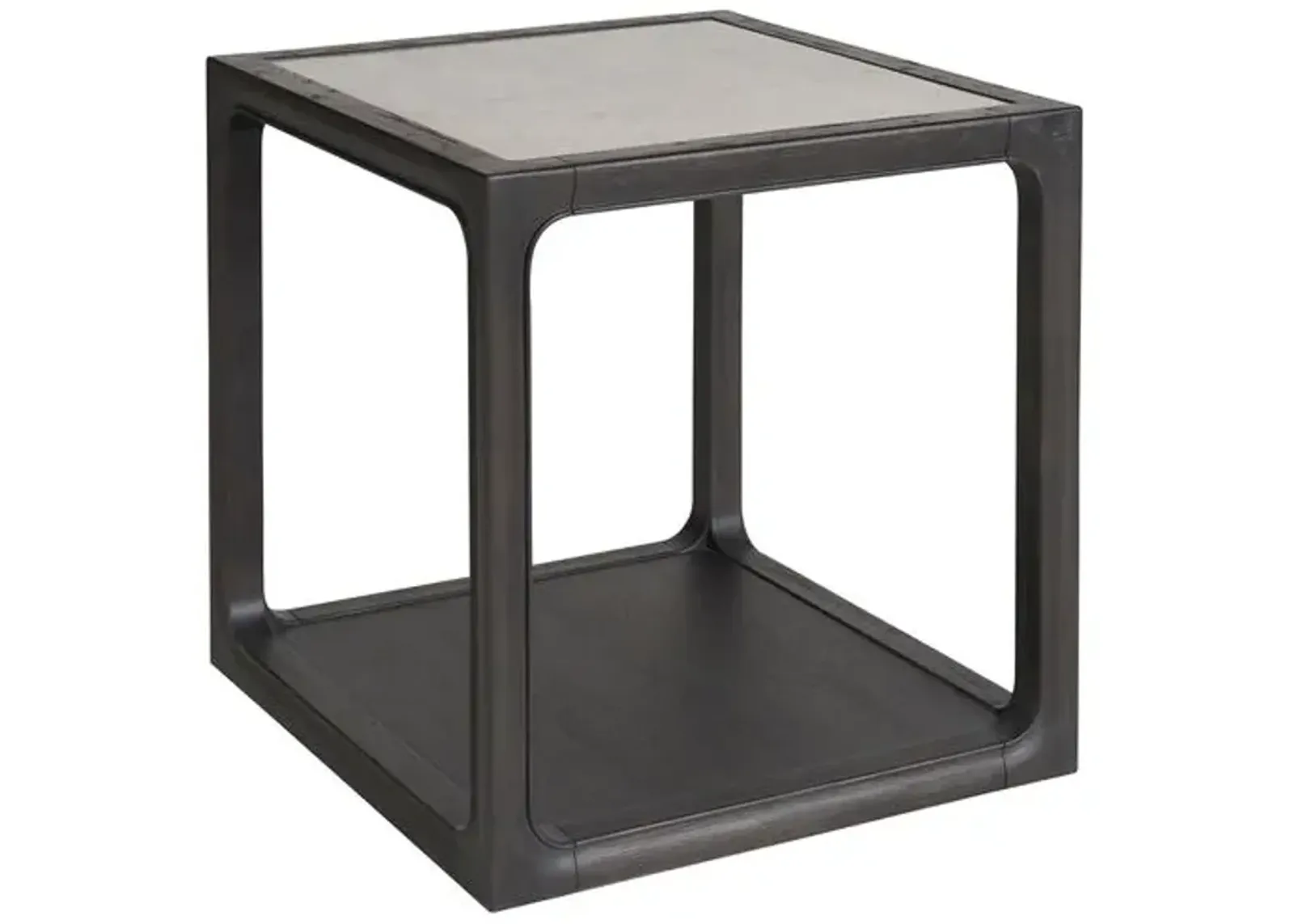 Jemma Square Stone Top End Table - Ravenwood - Black