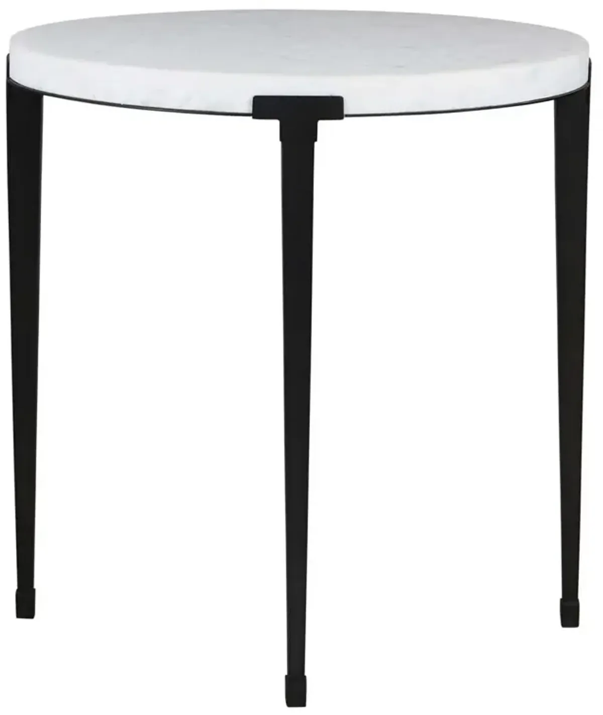 Ethera End Table, White Marble/Soft Matte Black