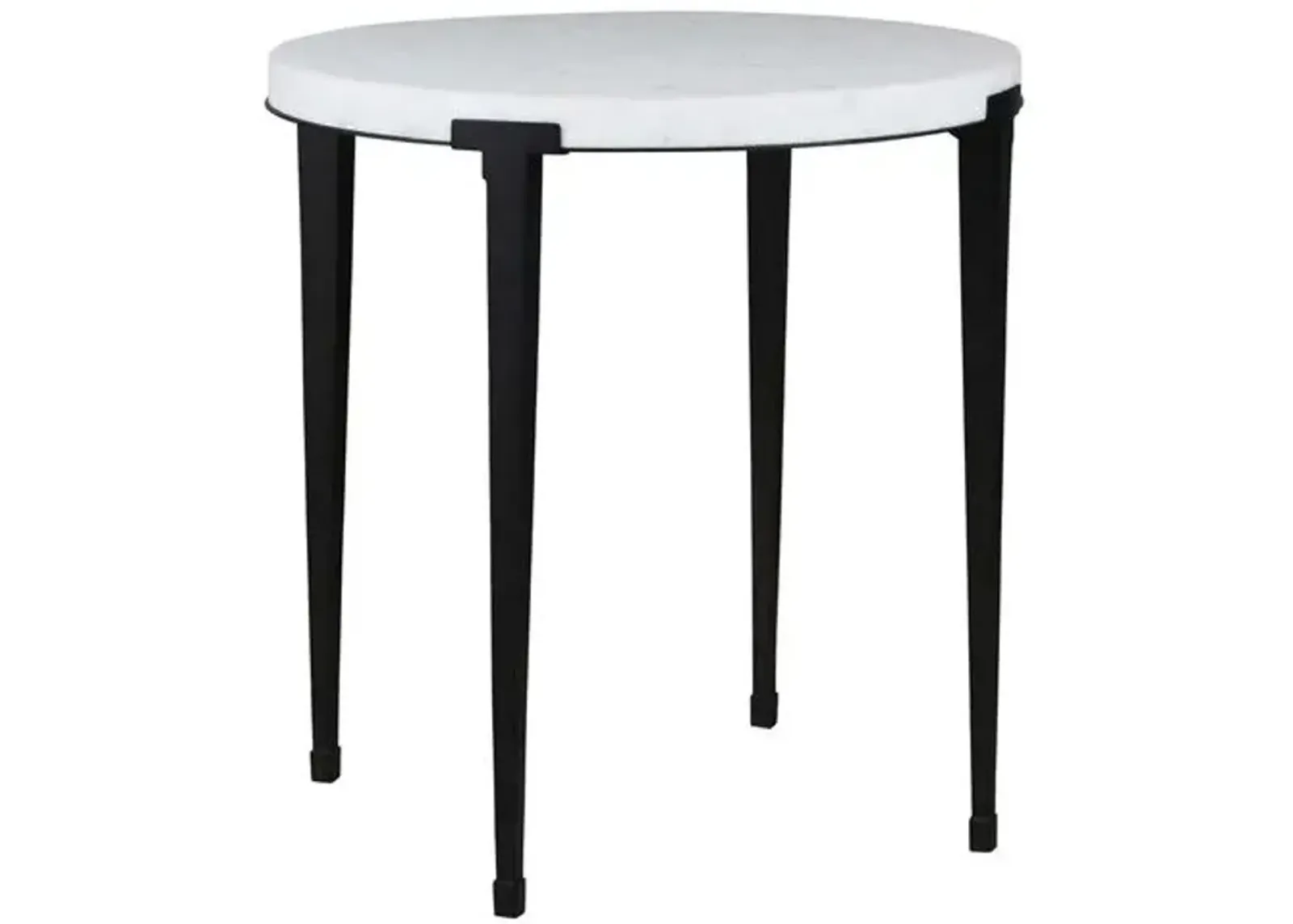 Ethera End Table - White Marble/Soft Matte Black