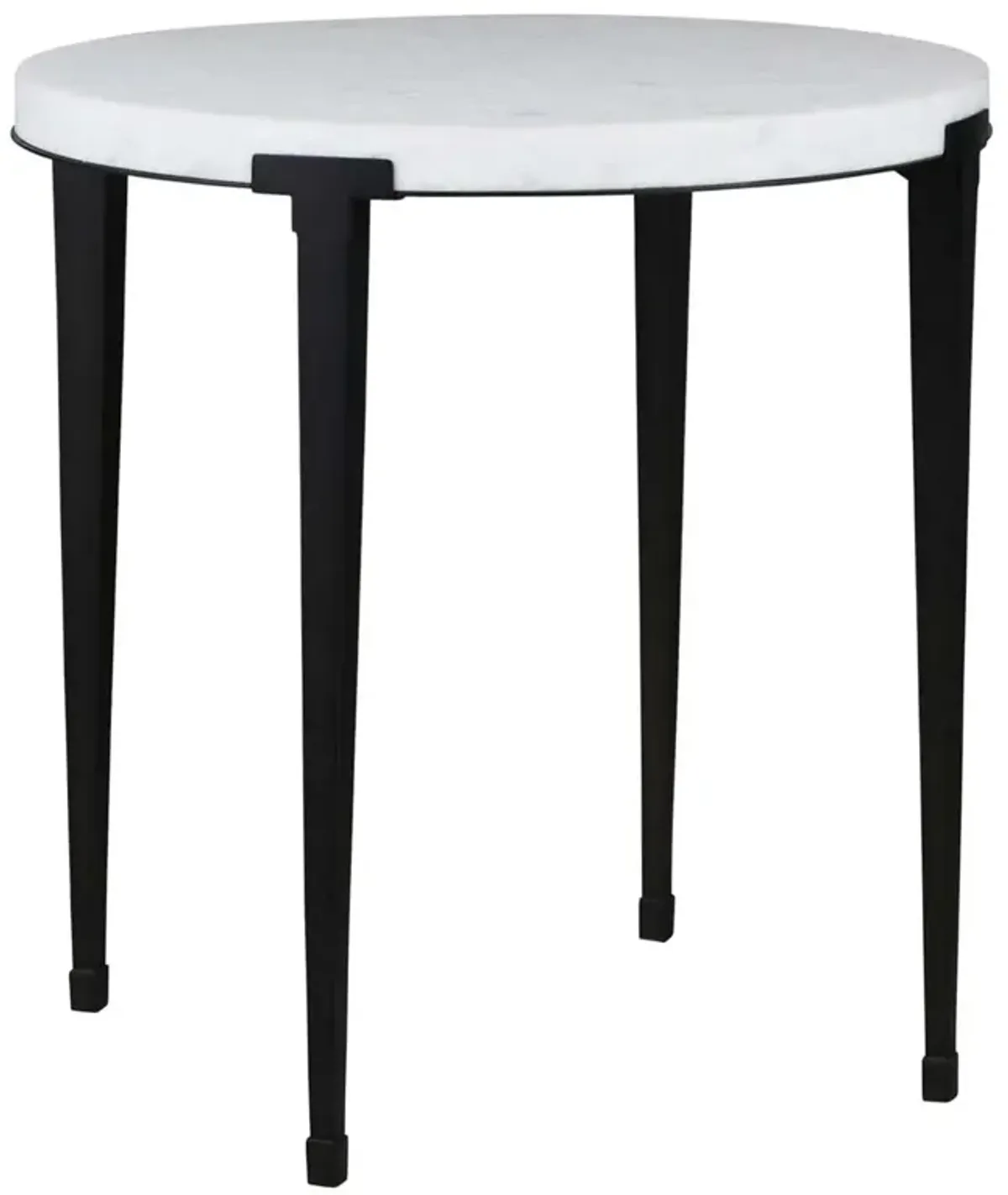 Ethera End Table, White Marble/Soft Matte Black