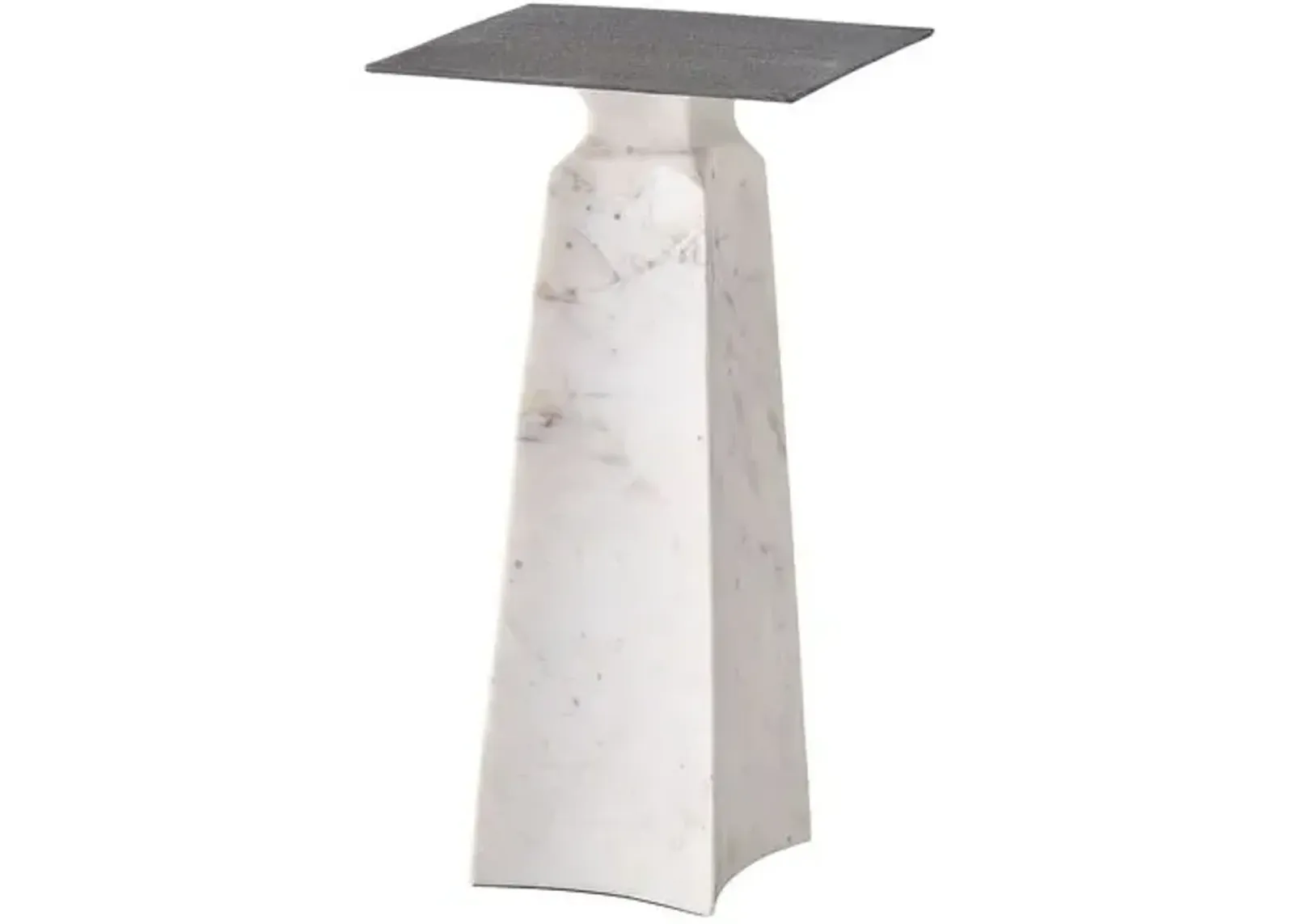 Eriss Side Table - White Travertine