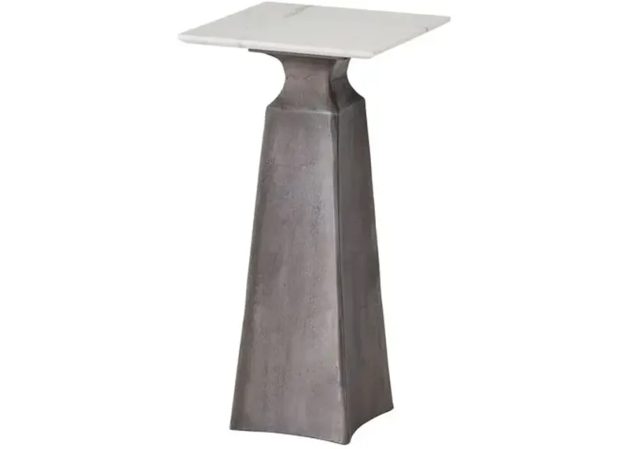 Erina Side Table - Metal Base with White Marble Top