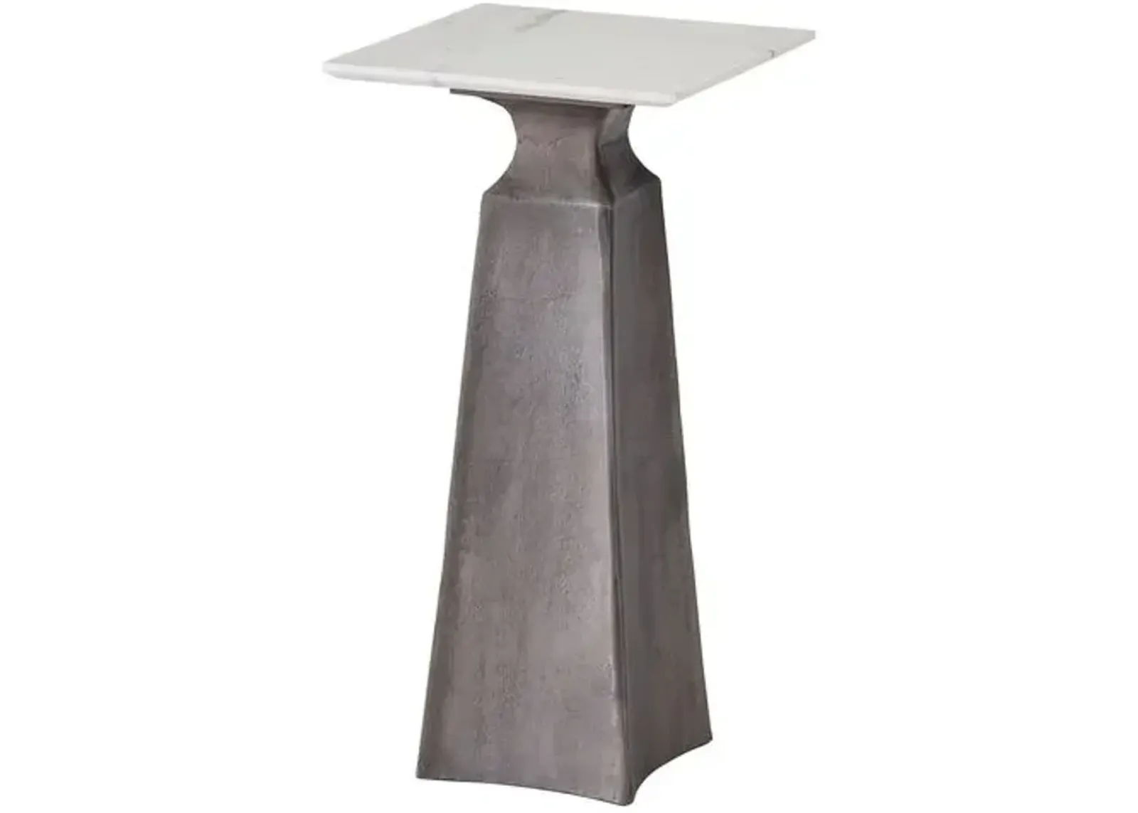 Eriss Side Table - Metal Base with White Marble Top