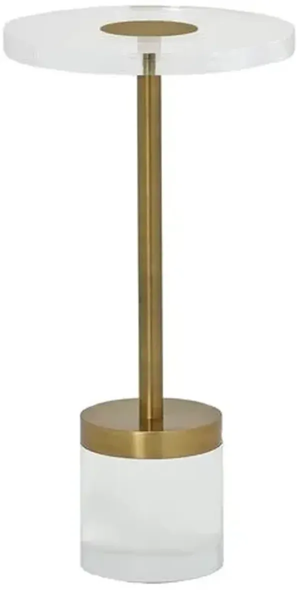 Elowen Martini Table - Acrylic/Gold - Clear