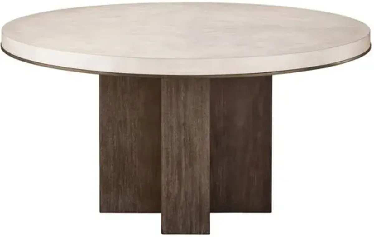 Della 60" Round Dining Table - Silver Fox/Otter Oak