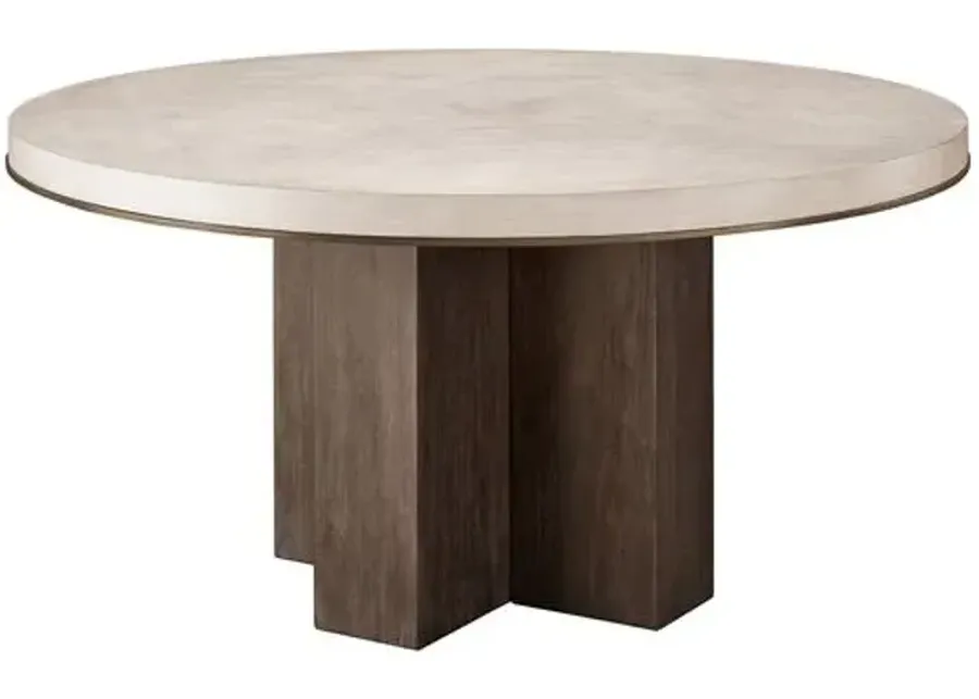 Della 60" Round Dining Table - Silver Fox/Otter Oak