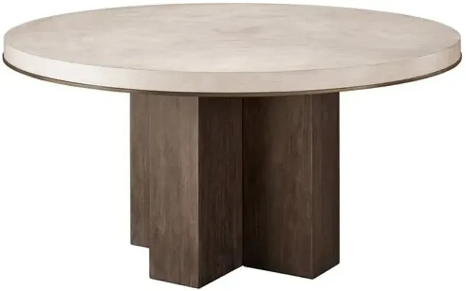 Della 60" Round Dining Table - Silver Fox/Otter Oak