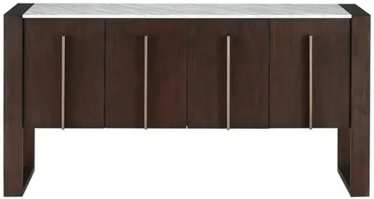 Colson Credenza - Dark Walnut/Marble - Brown