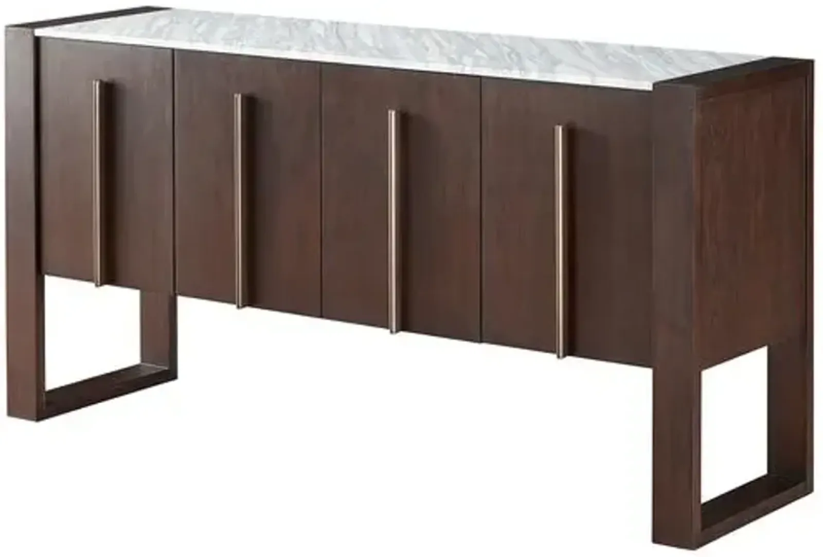 Colson Credenza - Dark Walnut/Marble - Brown