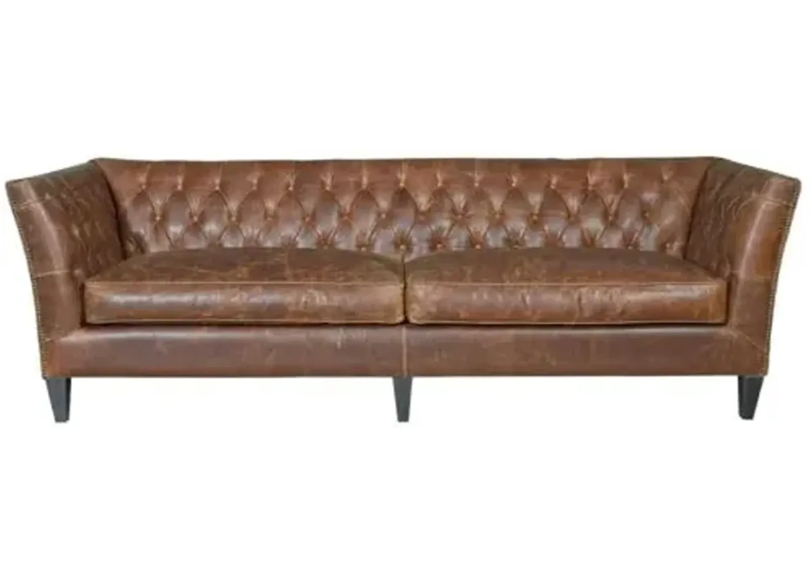 Casper Tufted Leather Sofa - Chestnut