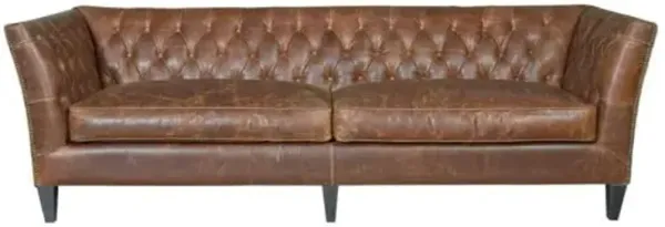 Casper Tufted Leather Sofa - Chestnut