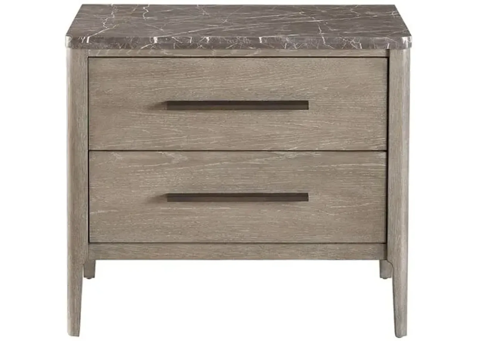 Della Marble Top Nightstand - Weathered Oak