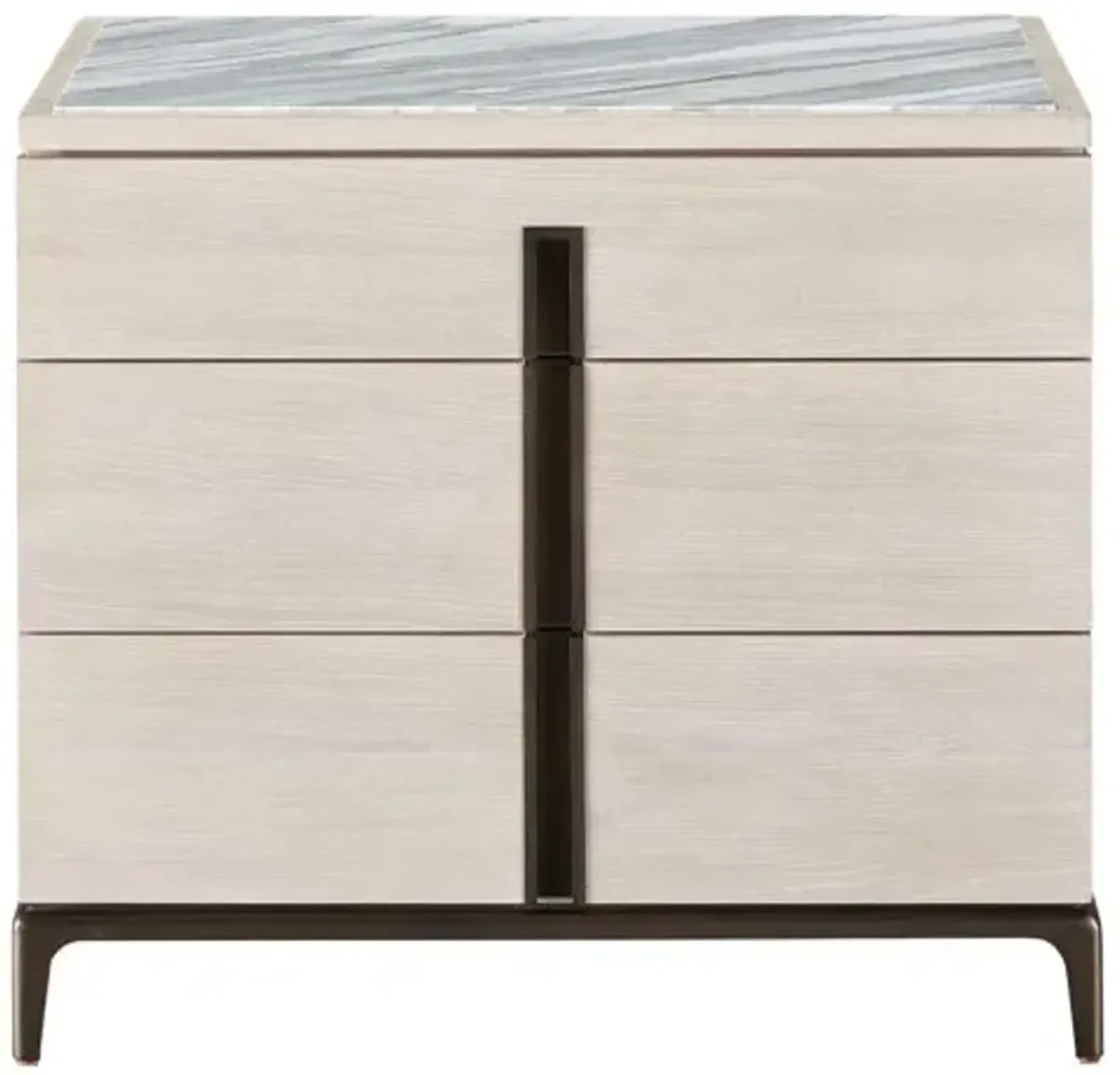 Calliope Marble Top Nightstand - White Oak