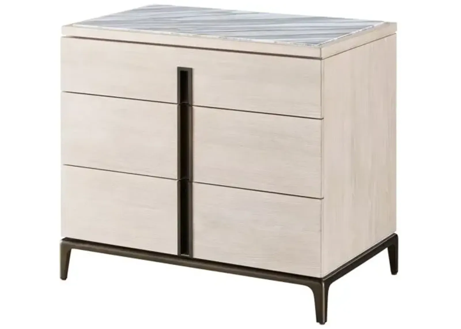 Calliope Marble Top Nightstand - White Oak