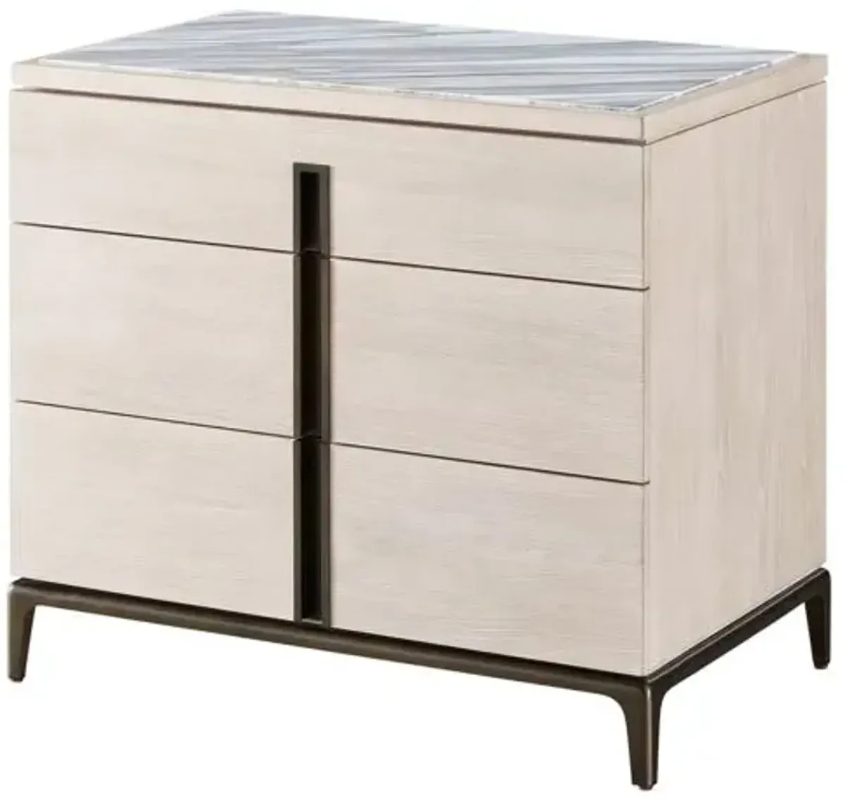 Calliope Marble Top Nightstand - White Oak