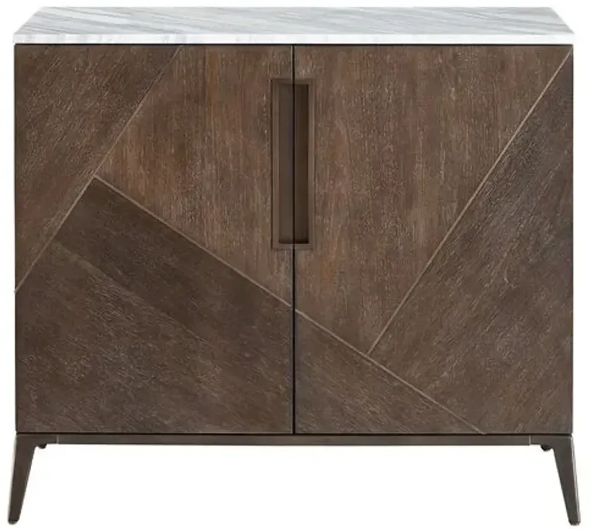 Colson Marble Top Chest - Otter/Bronze - Brown