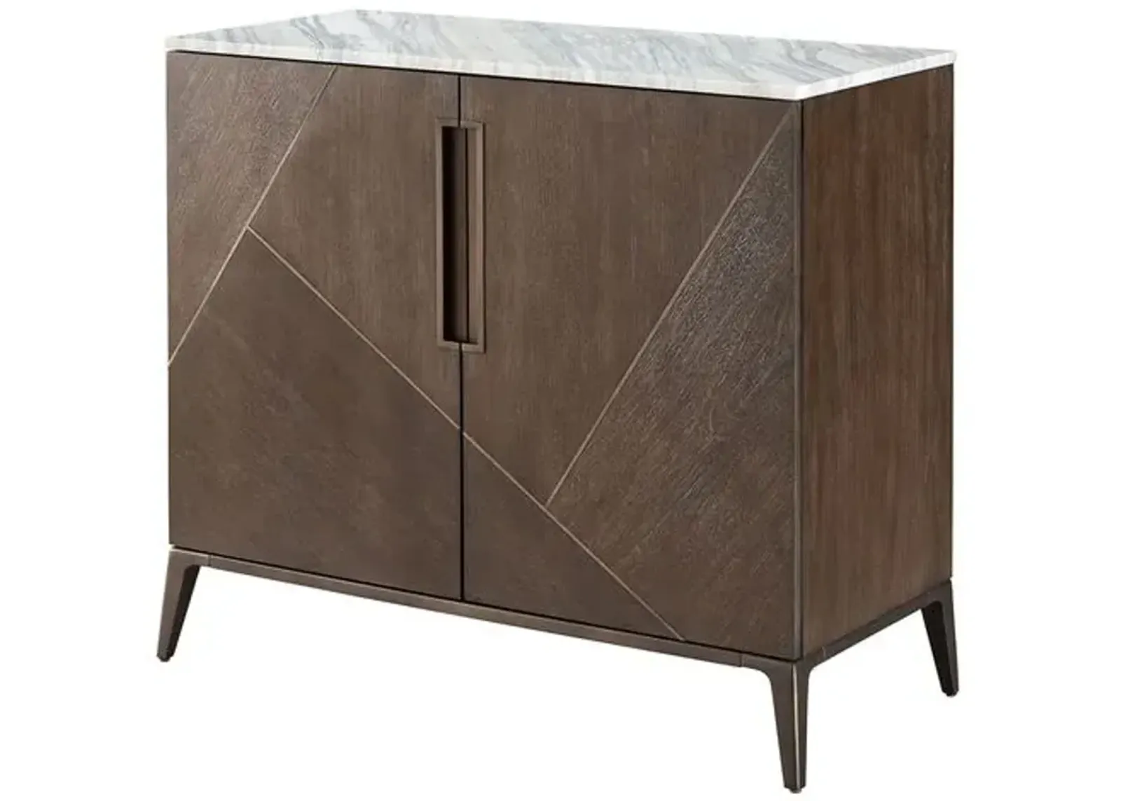 Colson Marble Top Chest - Otter/Bronze - Brown