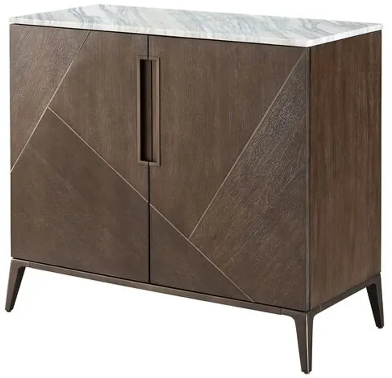 Colson Marble Top Chest - Otter/Bronze - Brown