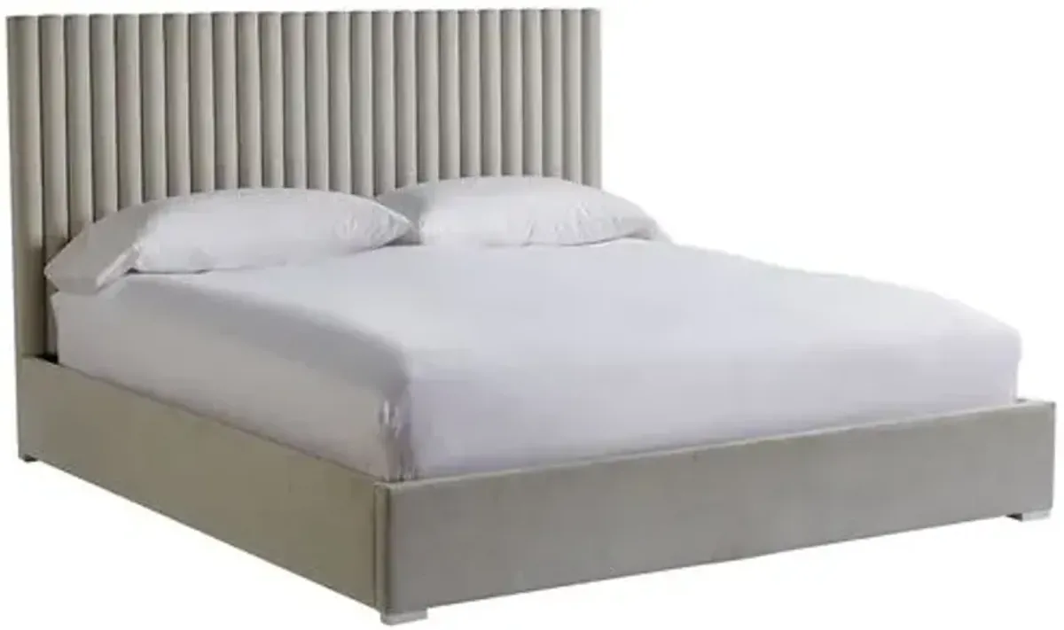 Brantly Channel Tufted Bed - Glacier - Gray