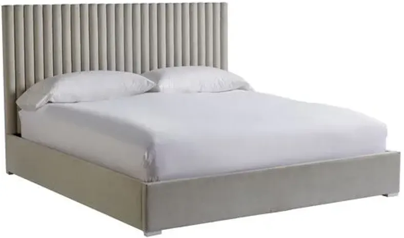 Brantly Channel Tufted Bed - Glacier - Gray