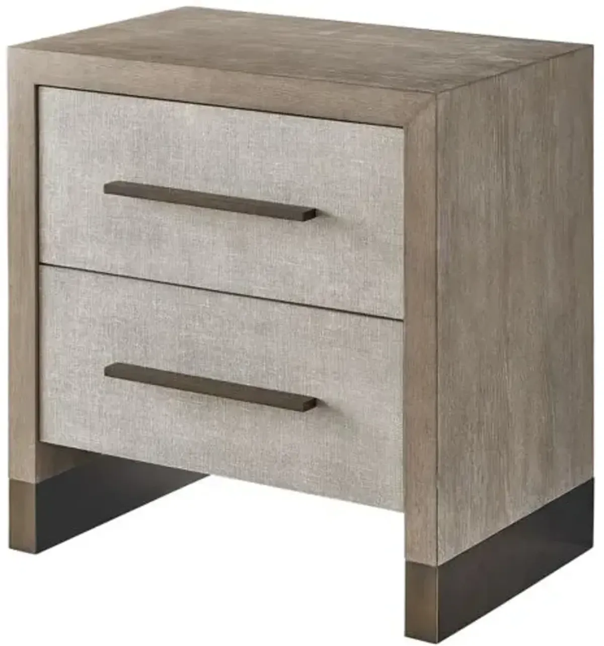 Bowen 2-Drawer Nightstand - Weathered Oak/Faux Linen