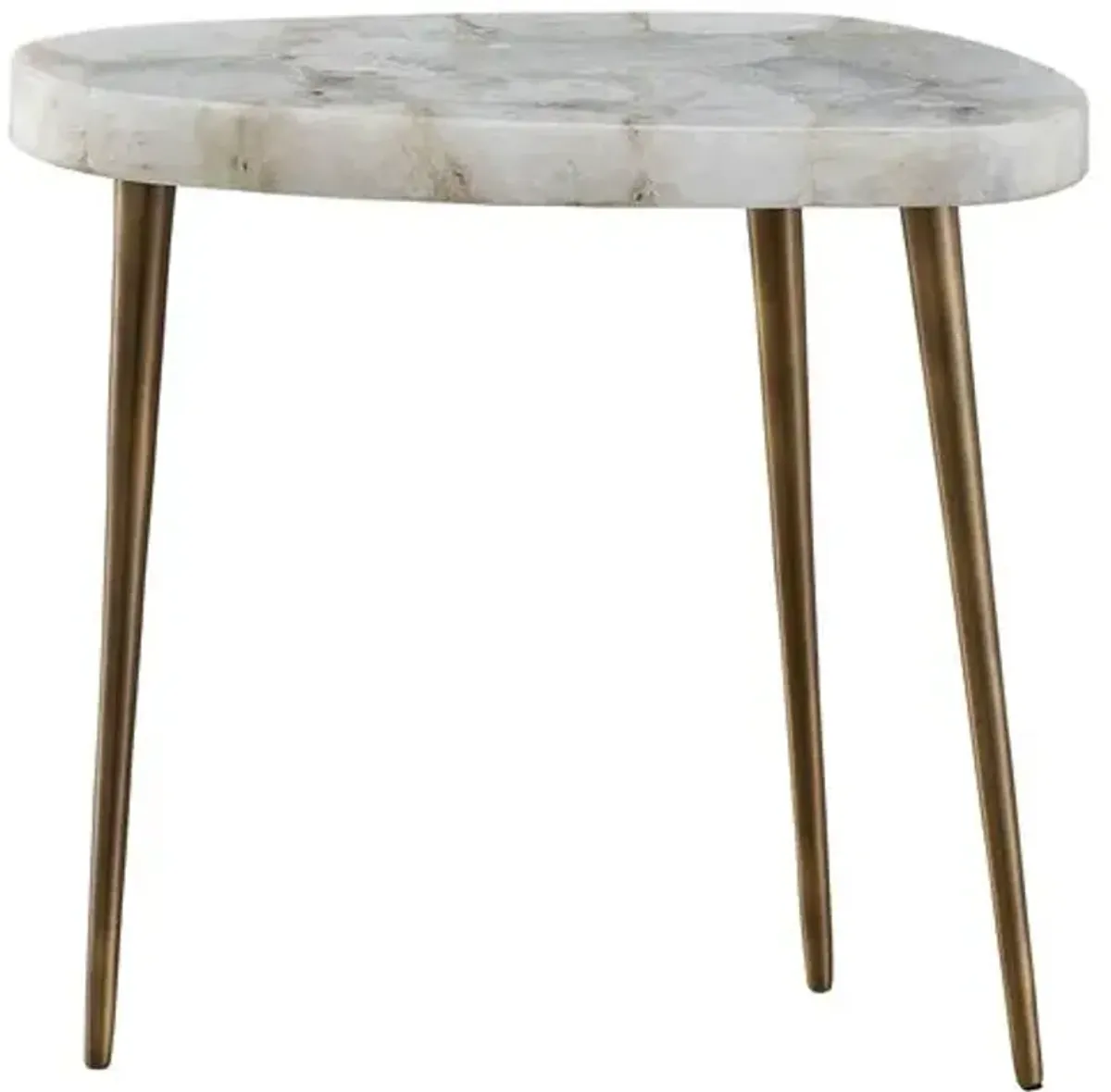 Beckett Short Side Table - Agate/Bronze - Multi