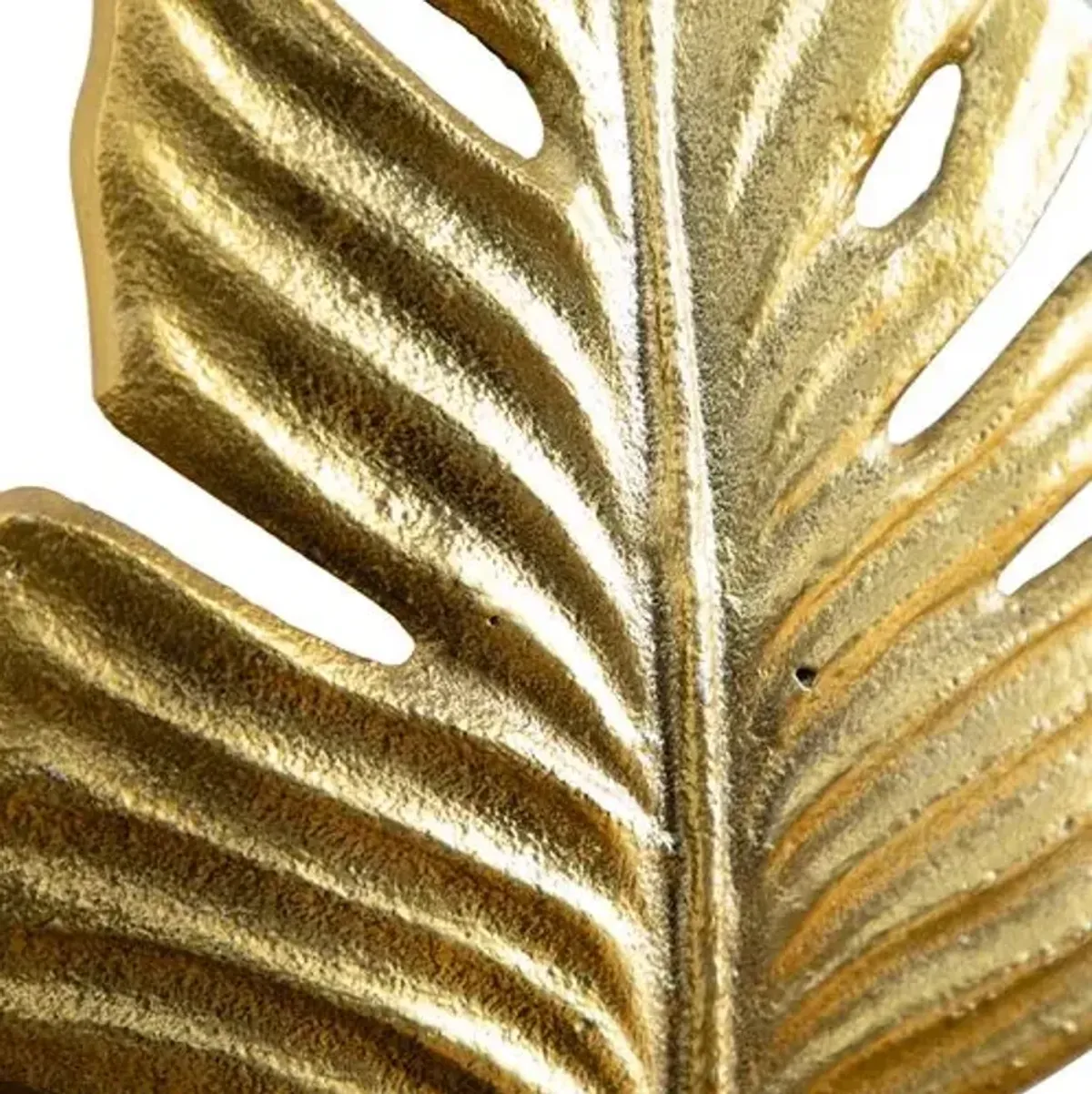 15.5in. Golden Leaf Sculpture Decorative Accent