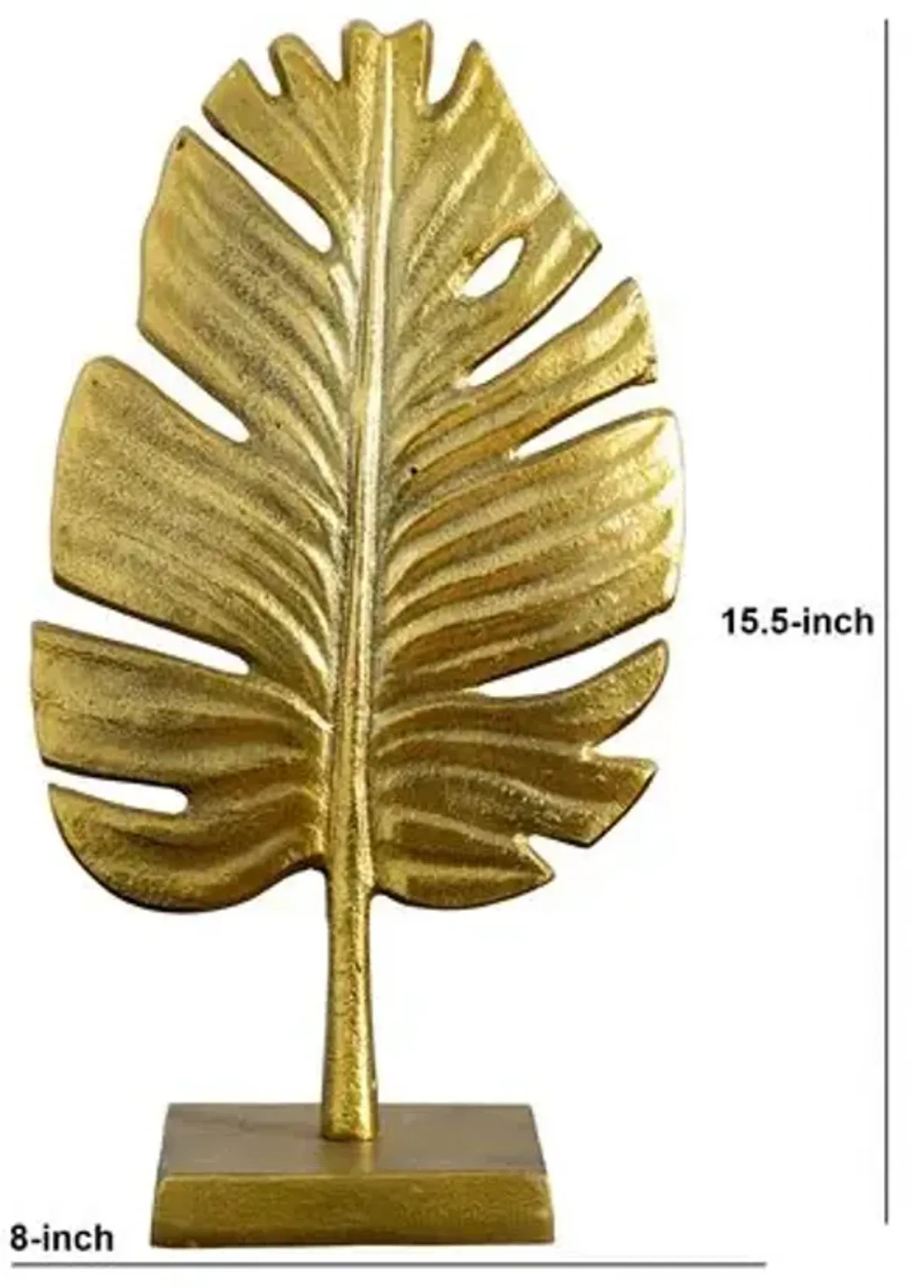 15.5in. Golden Leaf Sculpture Decorative Accent