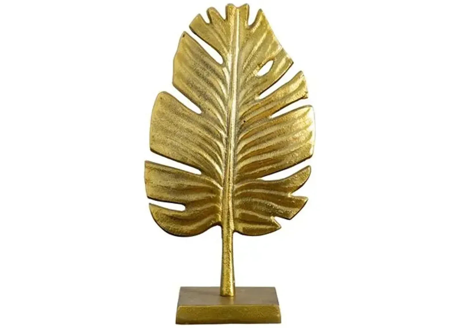 15.5in. Golden Leaf Sculpture Decorative Accent