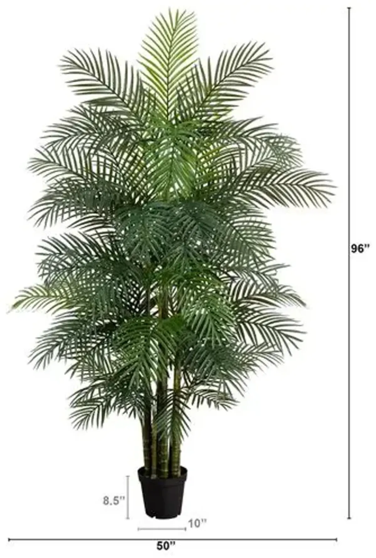 8ft. UV Resistant Artificial Areca Palm Tree - Green