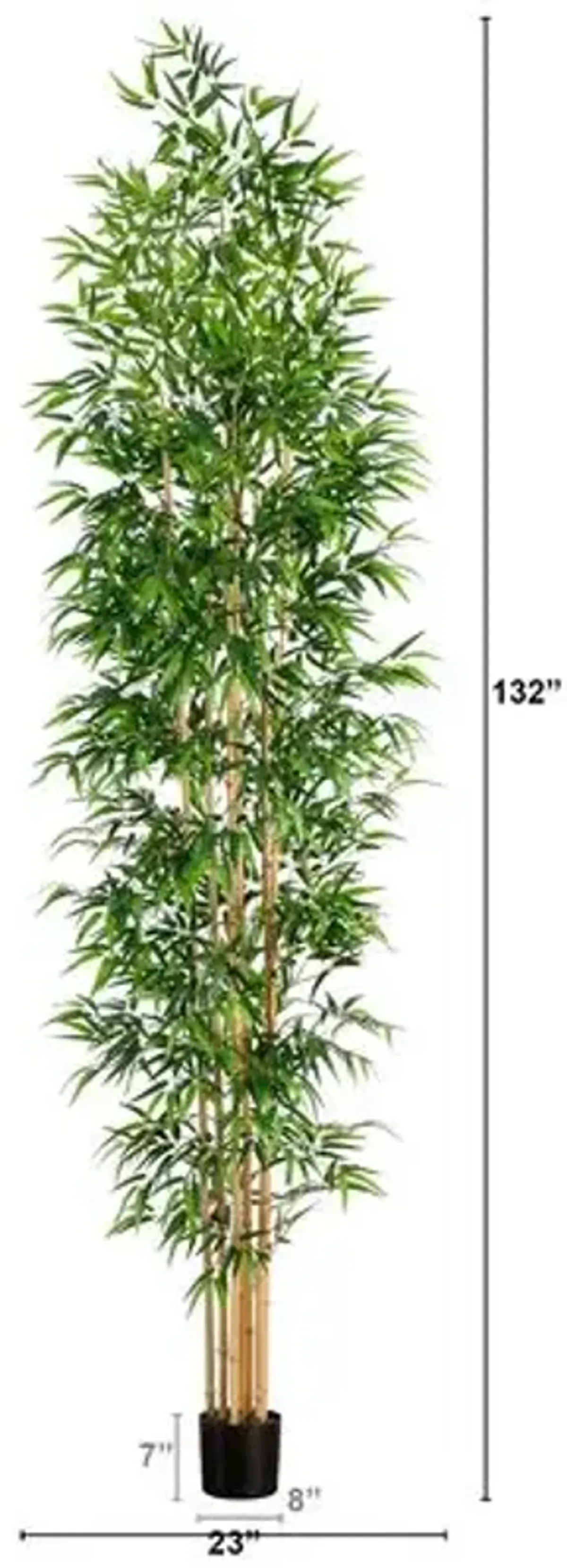 11ft. Artificial Bamboo Tree with Real Bamboo Trunks - Green