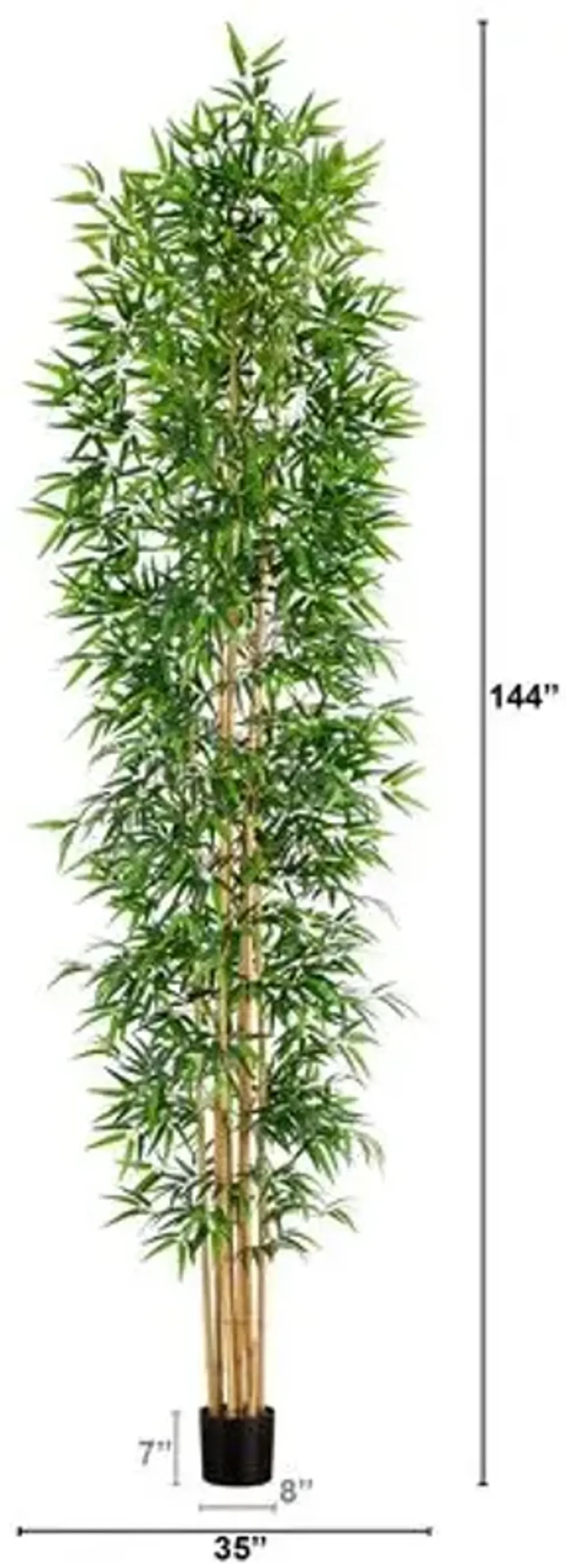 12ft. Artificial Bamboo Tree with Real Bamboo Trunks - Green