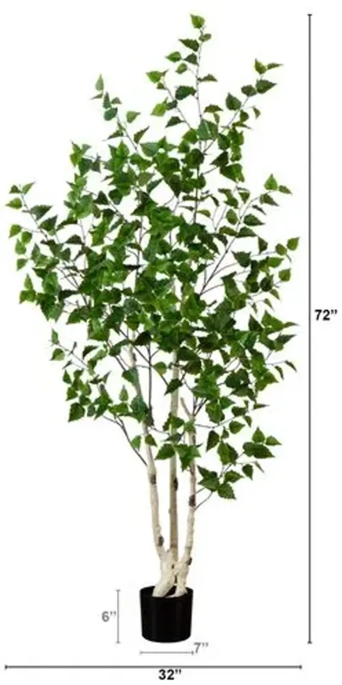 6ft. Artificial Birch Tree with Real Touch Leaves - Green