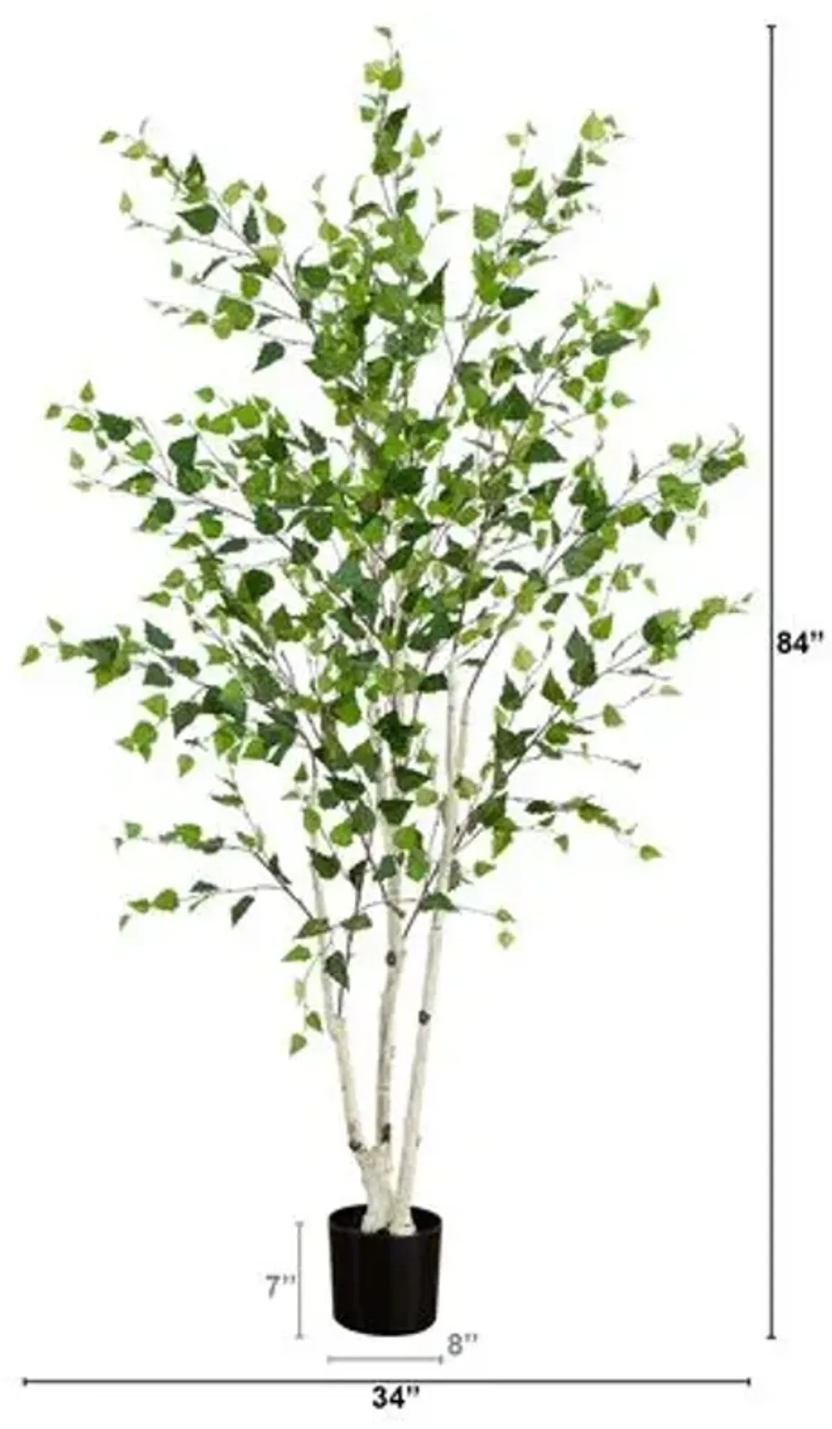 7ft. Artificial Birch Tree with Real Touch Leaves - Green