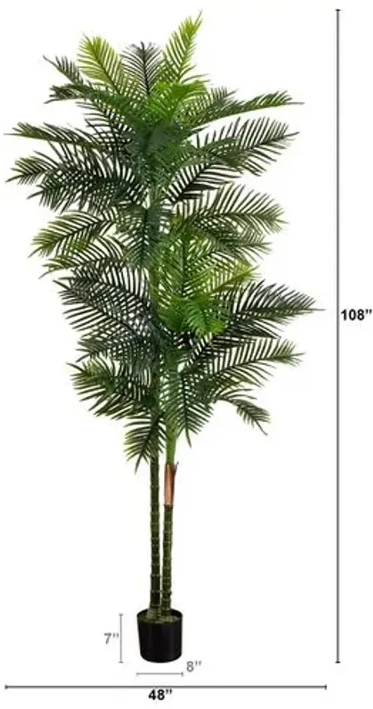 9ft. UV Resistant Artificial Double Robellini Palm Tree - Green