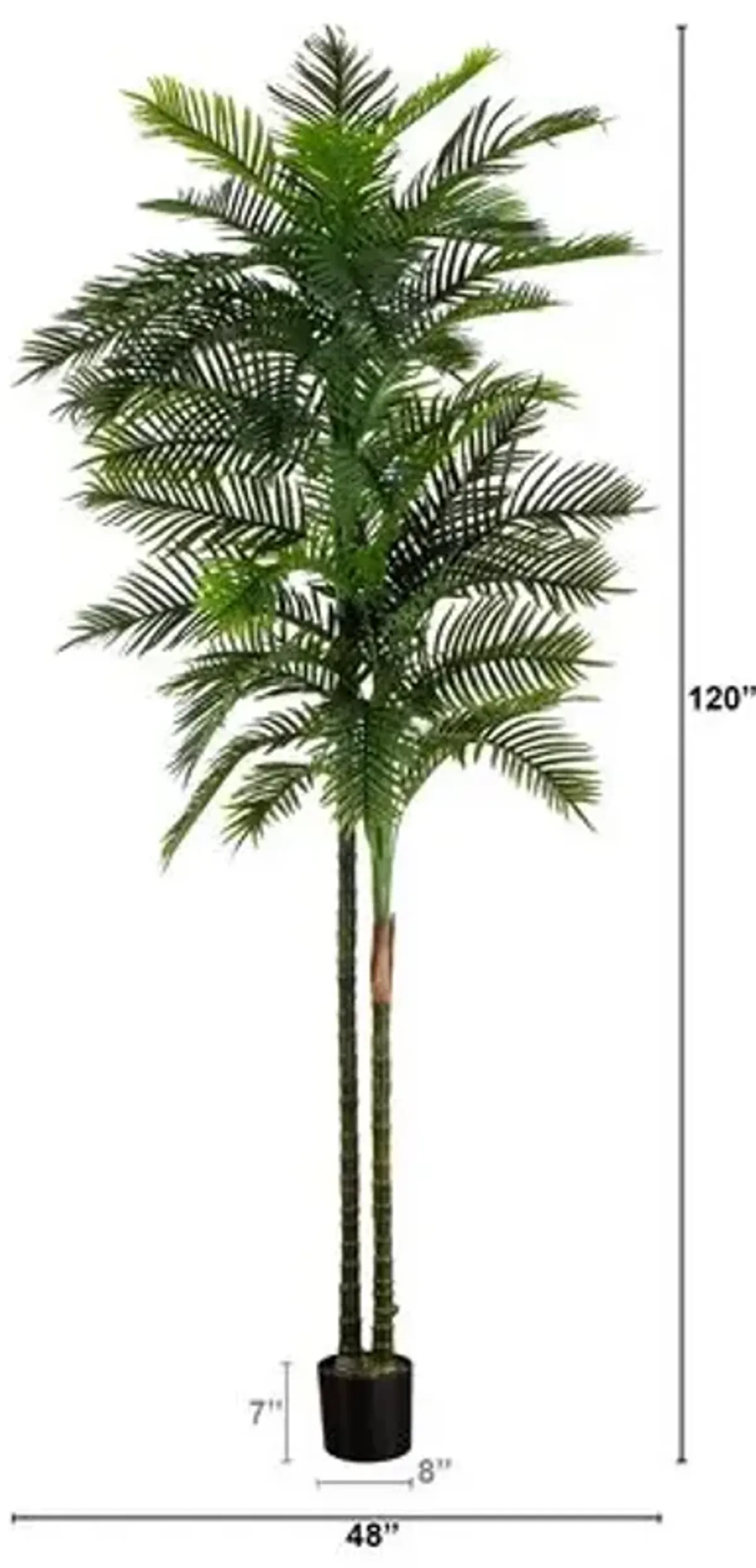 10ft. UV Resistant Artificial Double Robellini Palm Tree - Green