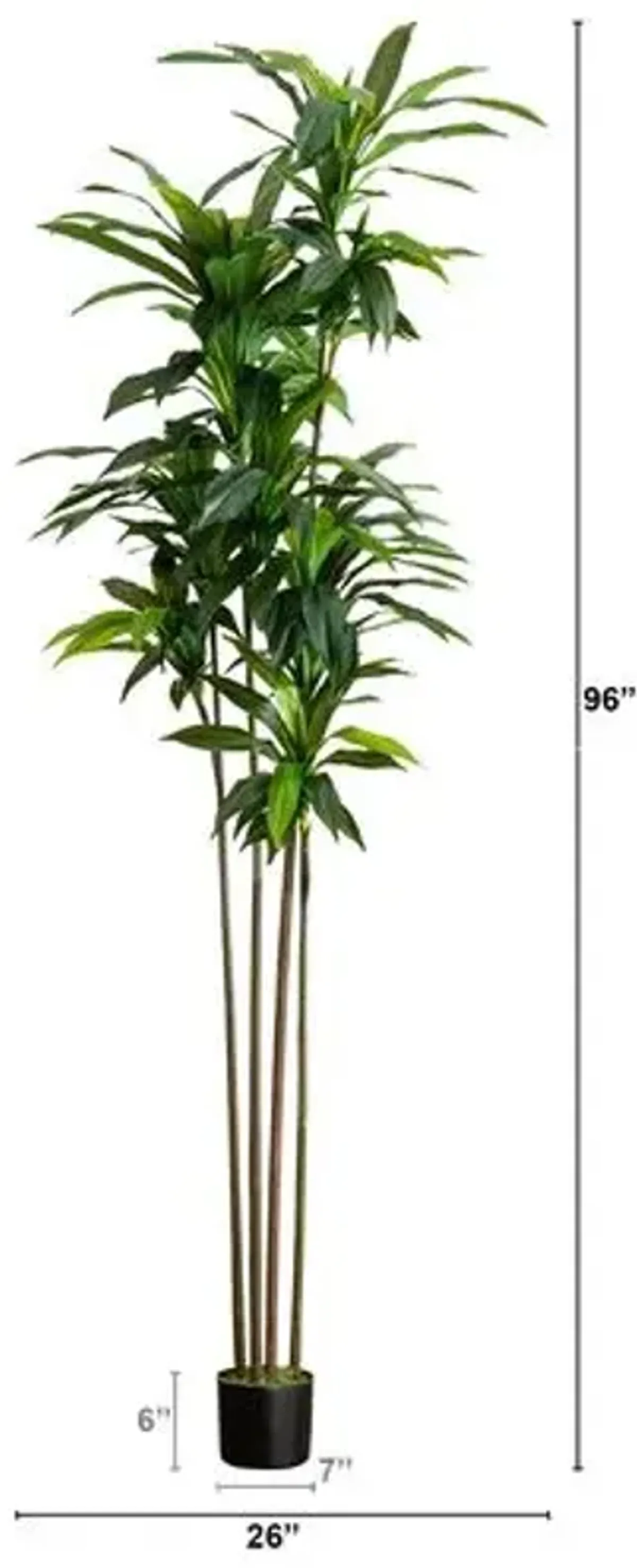 8ft. Artificial Dracaena Tree with Real Touch Leaves - Green