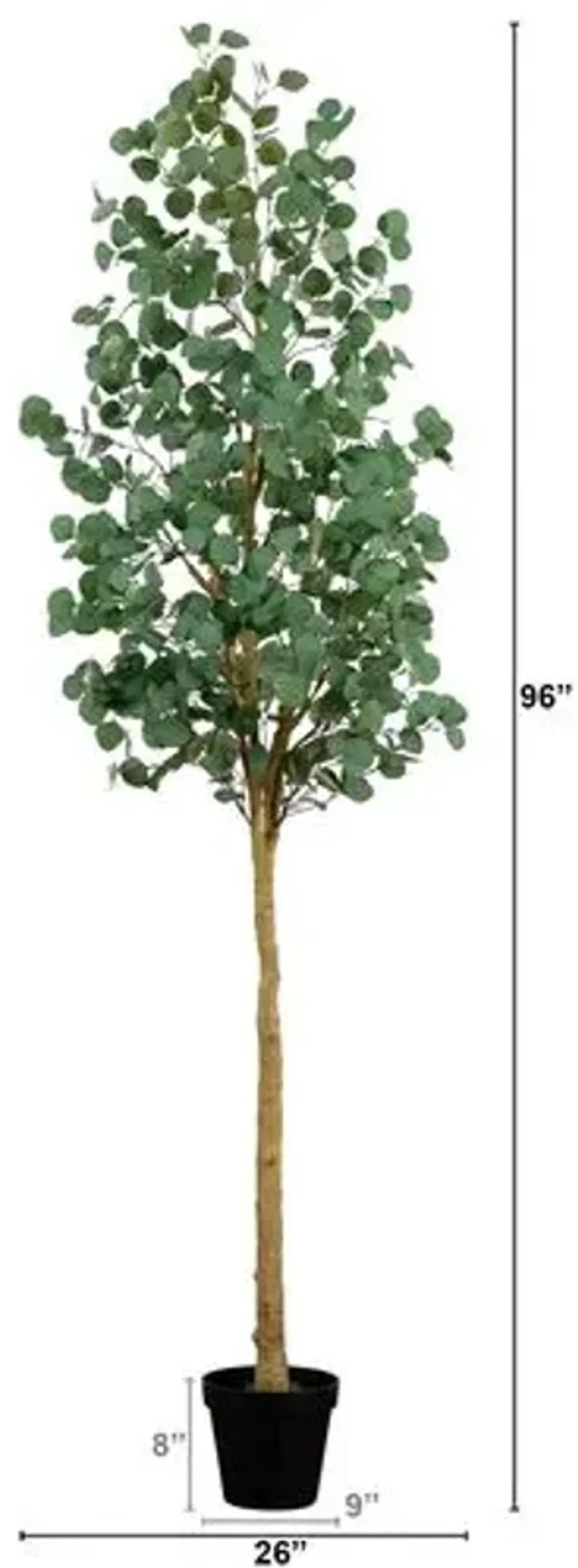 8ft. Artificial Eucalyptus Tree - Green