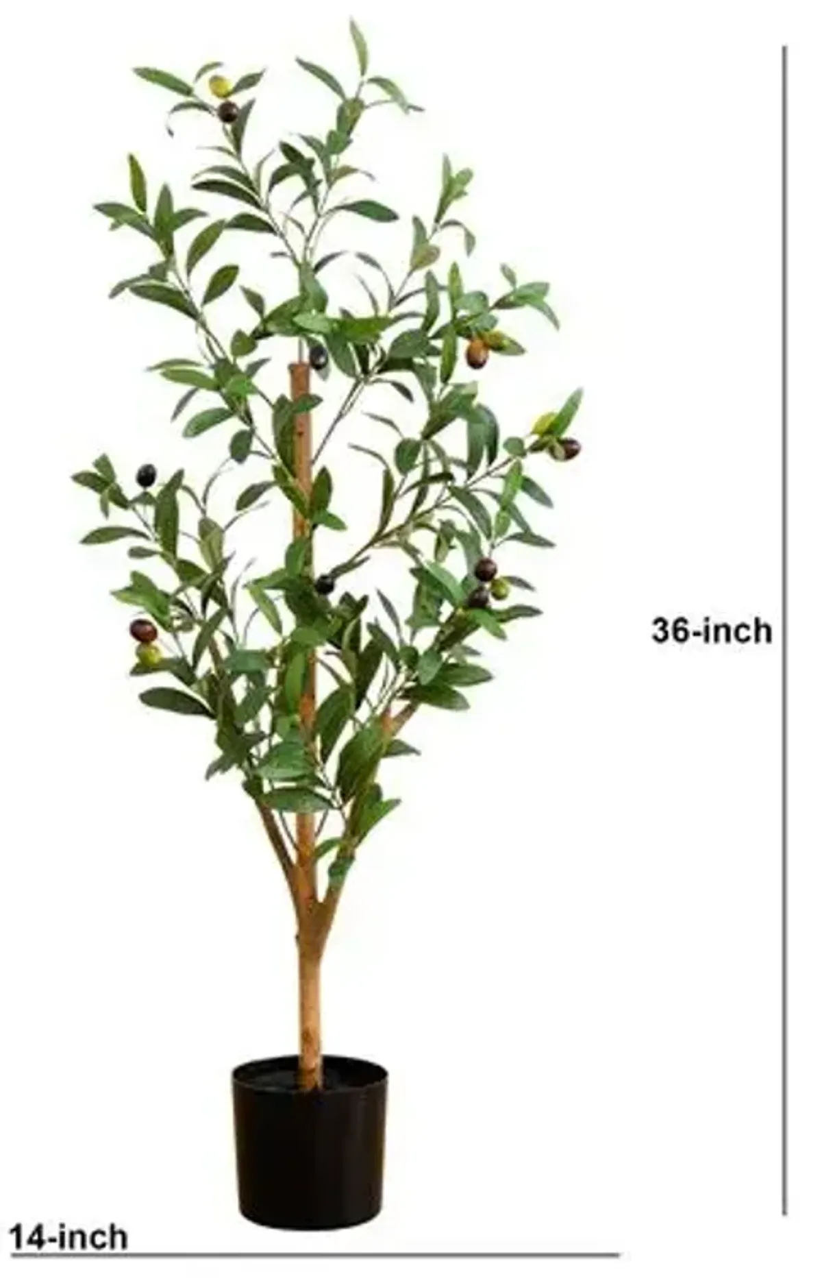 3ft. Artificial Olive Tree with Natural Trunk - Green