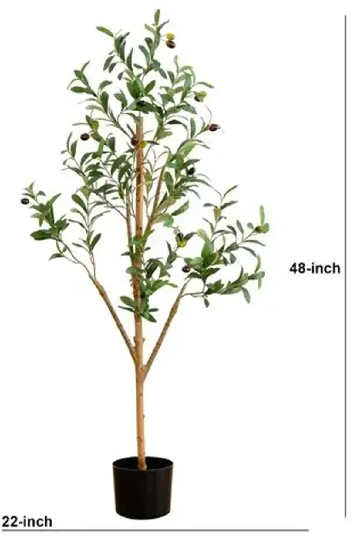 4ft. Artificial Olive Tree with Natural Trunk - Green