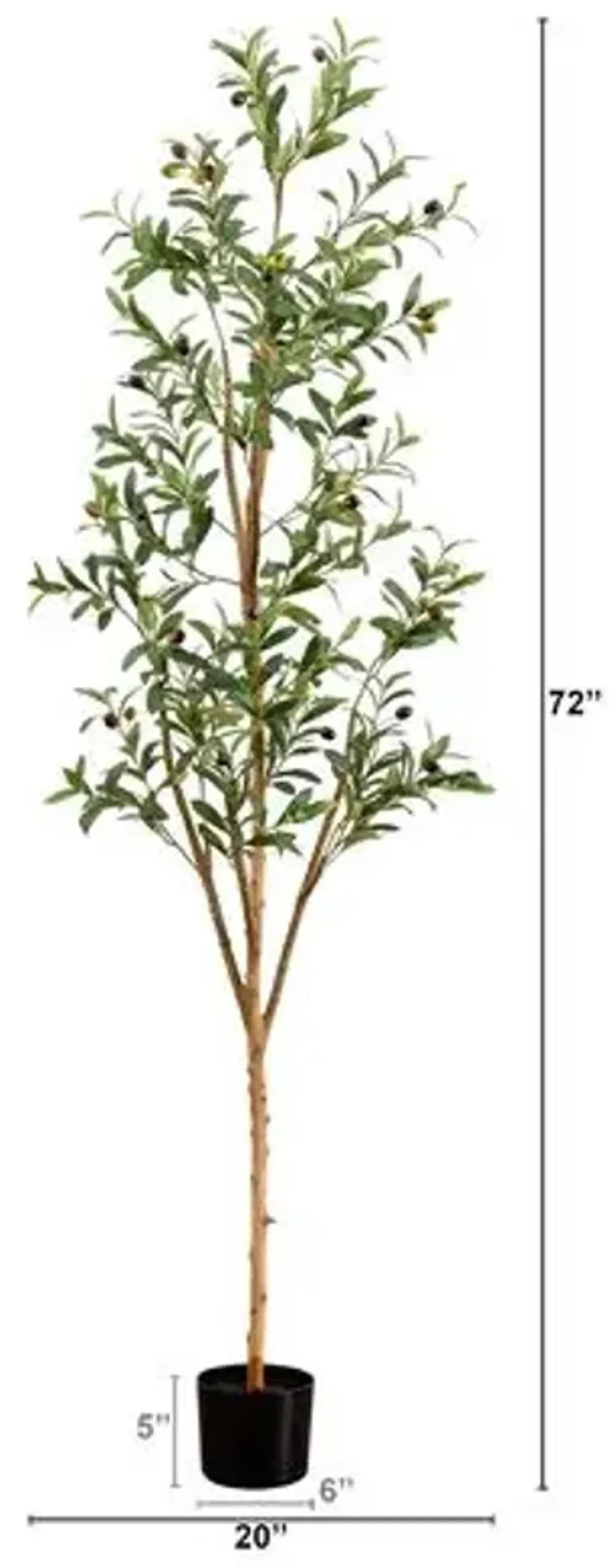 6ft. Artificial Olive Tree with Natural Trunk - Green