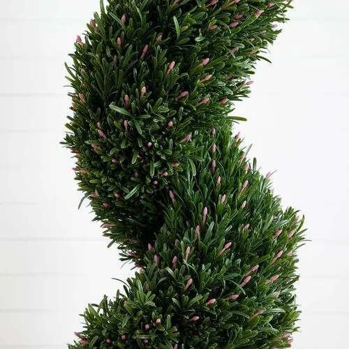 7ft. UV Resistant Artificial Rosemary Spiral Topiary Tree - Green