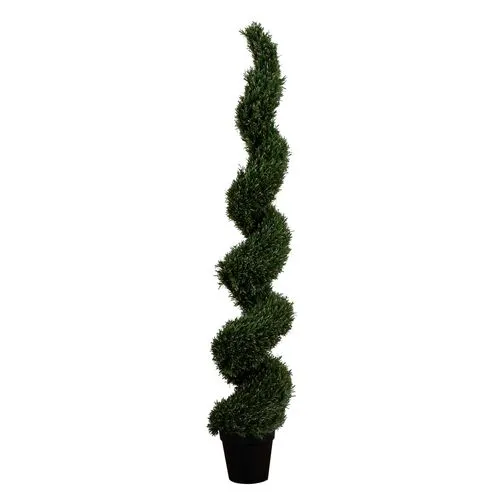 7ft. UV Resistant Artificial Rosemary Spiral Topiary Tree - Green