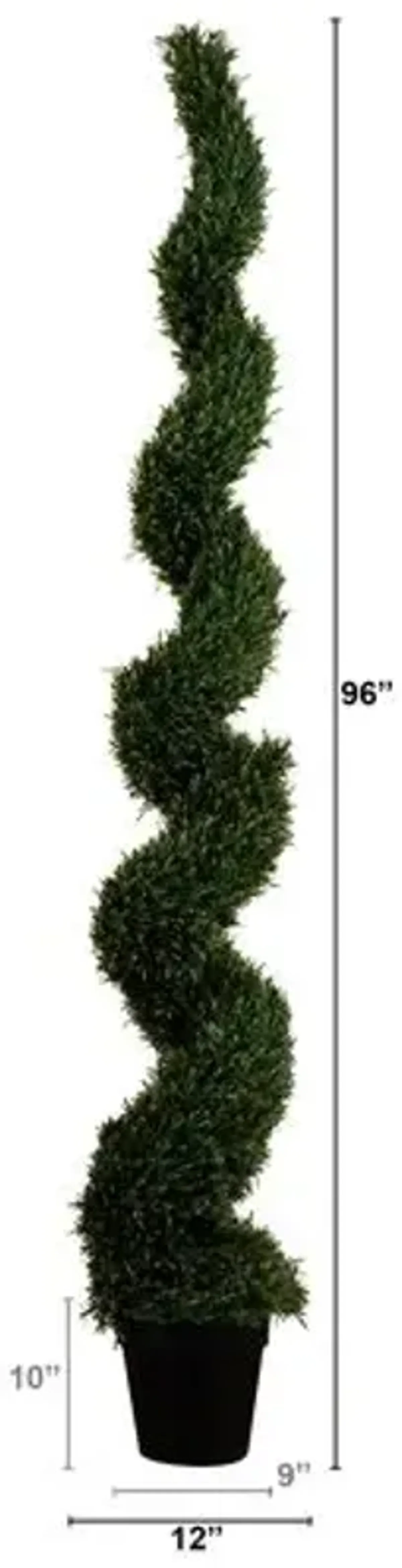 8ft. UV Resistant Artificial Rosemary Spiral Topiary Tree - Green